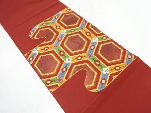 ヱ霞に亀甲・花菱模様織り出し袋帯